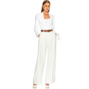 Nonchalant Womens L White Fabi Wide Leg High Rise Lightweight Luxury Pants